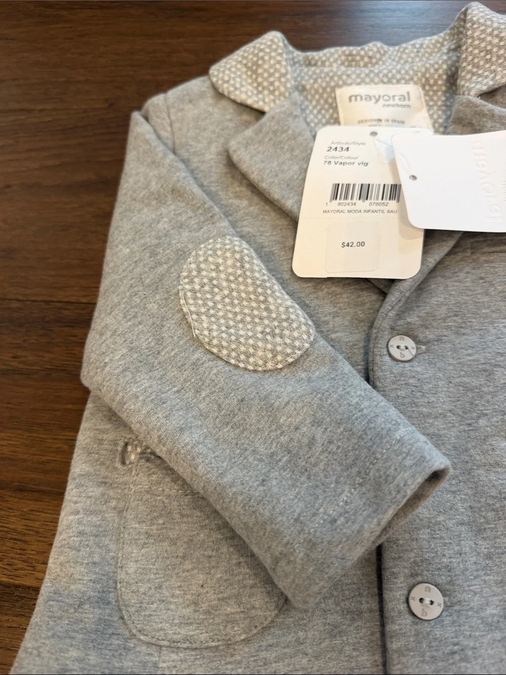 Mayoral Gray Toddler Blazer Jacket Size 6-9 Month NWT - C52-017